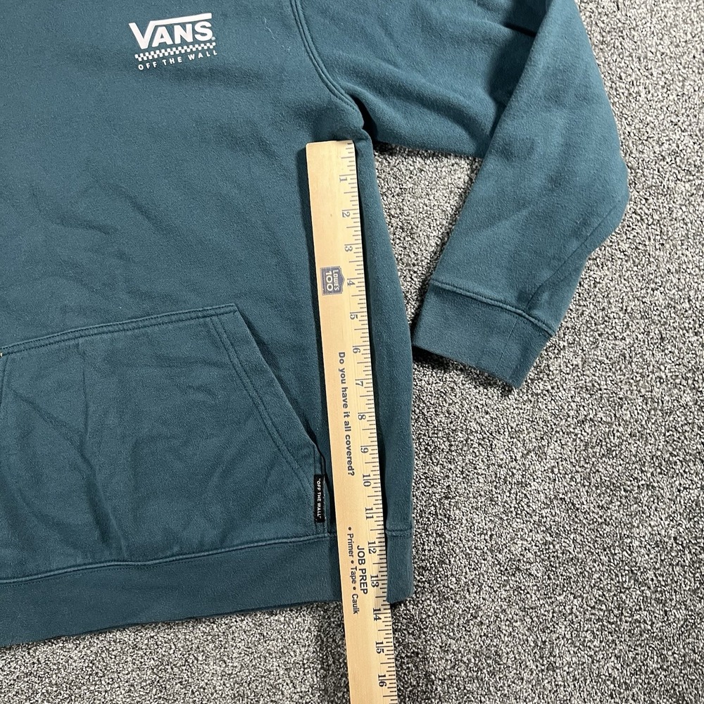 Vans Women's Large Pullover Hoodie Green Logo Fleece Sweatshirt - Picture 7 of 10